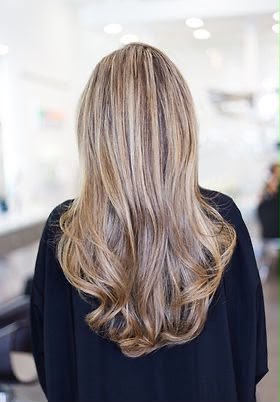Soft blonde balayage with face-framing highlights